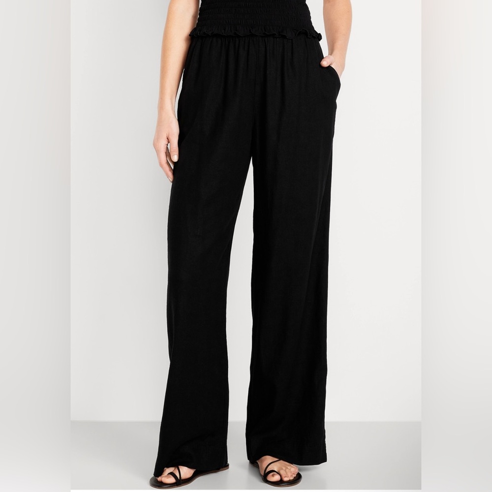 Old Navy Black Wide Leg Linen pants